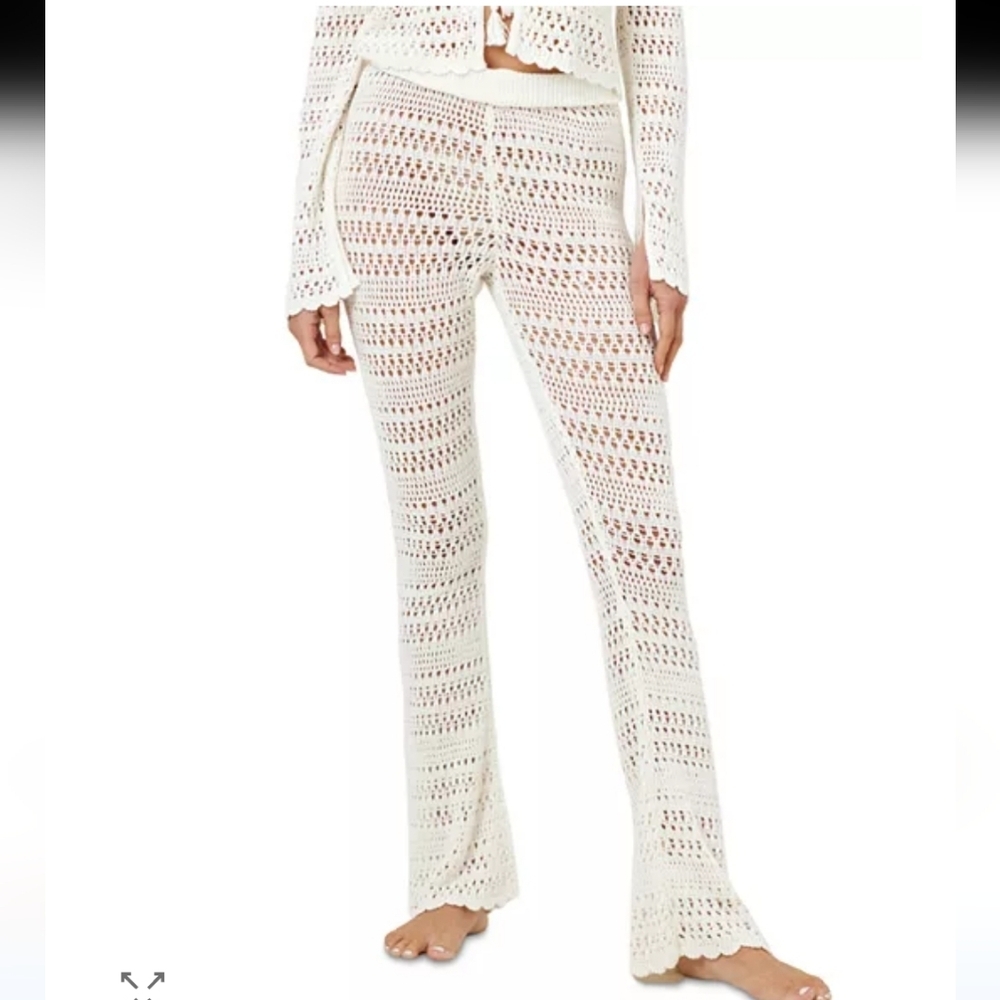 Golden Hour Crochet Pants Flare Summer Beachy Pool Pull-on Sexy Stretchy Small